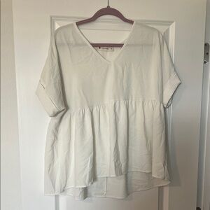 Entro Cream V-Neck Blouse